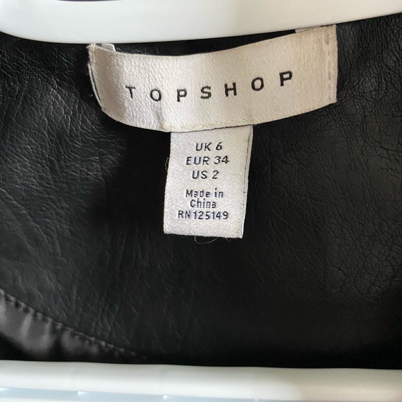TopShop faux leather cropped jacket size 2 - Picture 4 of 6